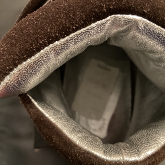 Authentic Chanel Suede Lace Up Booties CC Logo size 10.5 fits size 9 US. - Picture 5 of 7